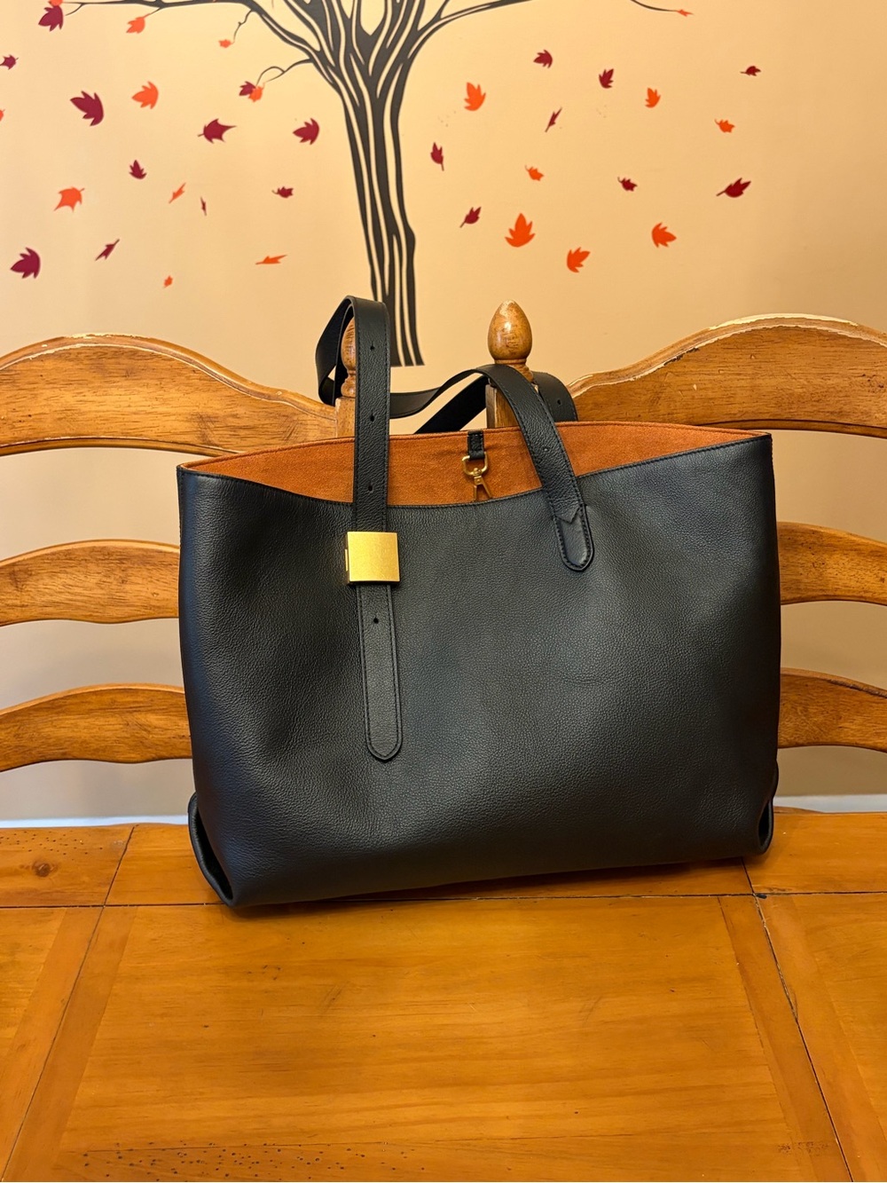 Viola Castellani Buckle Leather Tote